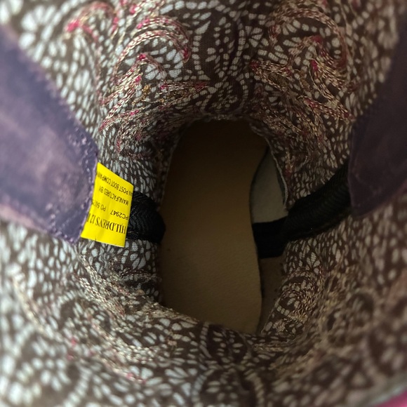 Dan Post Girls Western Cowboy Boots Brown Purple Pink Stitching Size 12D - Picture 6 of 16